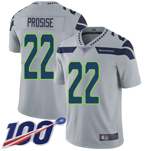 Seattle Seahawks Limited Grey Men C. J. Prosise Alternate Jersey NFL Football #22 100th Season Vapor Untouchable->youth nfl jersey->Youth Jersey